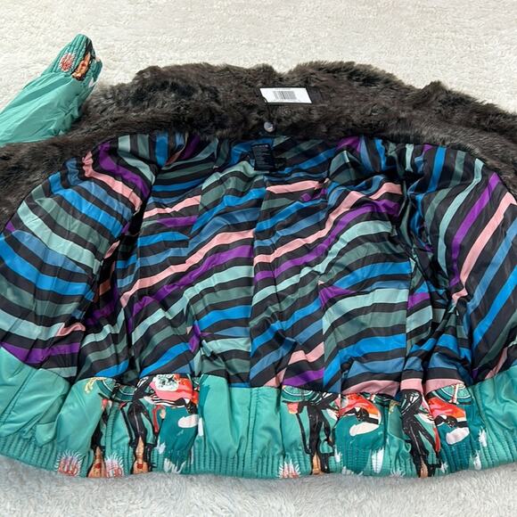 Y2k Custo Barcelona cold highway silky cropped novelty print coat, 42 or 8 - Picture 12 of 12